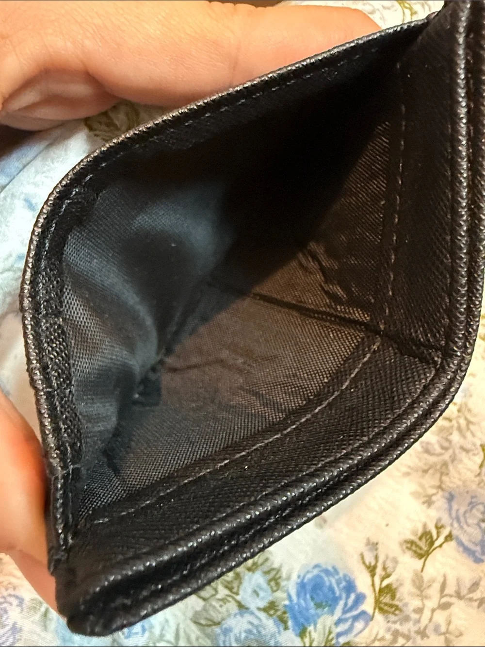 Travelambo Men’s Cross Grain Black Slim Card Holder Minimalist